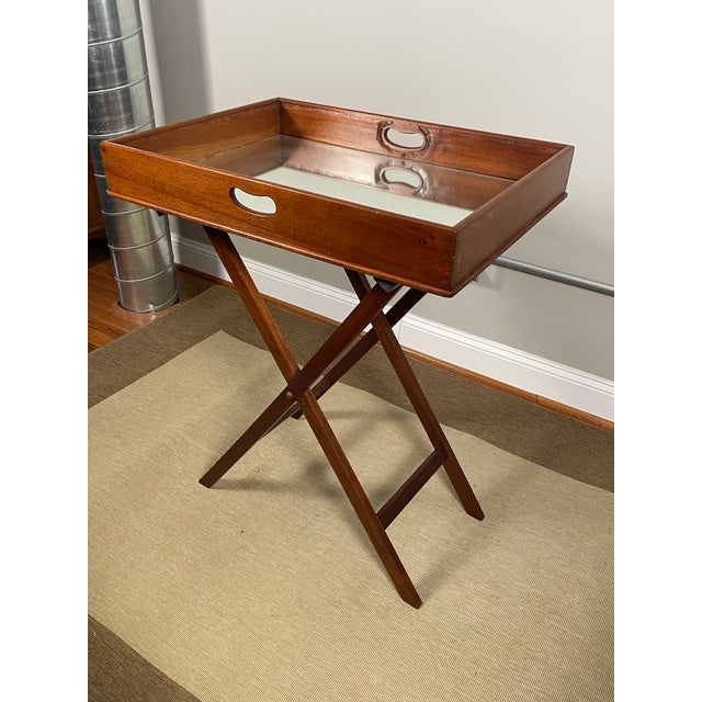 Marked Butler Tray on Stand in Mahogany -- 19th Century For Sale - Image 9 of 11