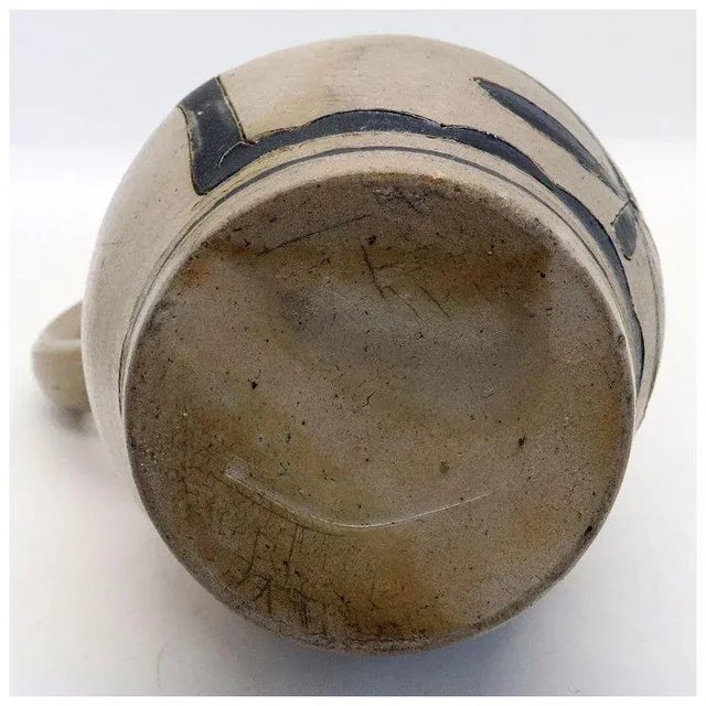 German Westwald Stoneware Pottery Pewter Mounted Ale Tankard For Sale - Image 4 of 10