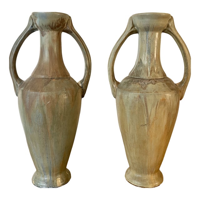 Vintage Amphora Vases by Gilbert Méténier, 1920s, Set of 2 For Sale