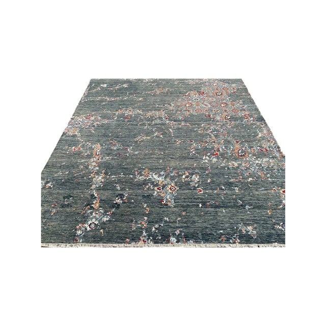 Handwoven Modern Abstract Area Rug 9x12 For Sale - Image 4 of 12