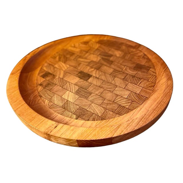 1960's Vintage Dansk Jens Quistgaard Teak Round Slanted