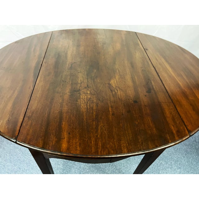 Wood 19th Century George III Style Mahogany Pembroke Drop Leaf Table With Drawer For Sale - Image 7 of 13