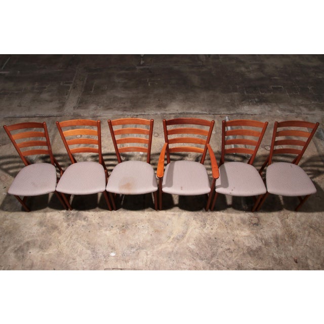Dining Room Table with Chairs from Hansen Sorensen, Denmark, 1970s, Set of 7 For Sale - Image 10 of 17