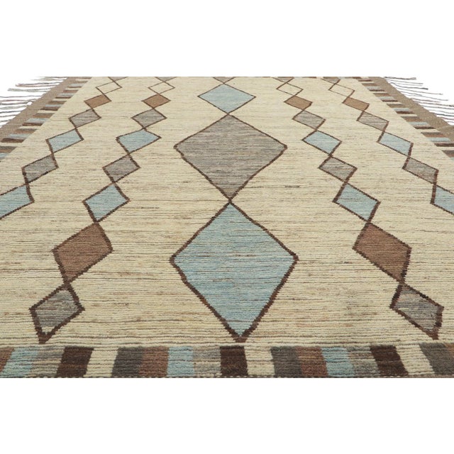 Earth-Tone Short PIle Moroccan Rug - 08'05 X 10'03 For Sale - Image 4 of 11