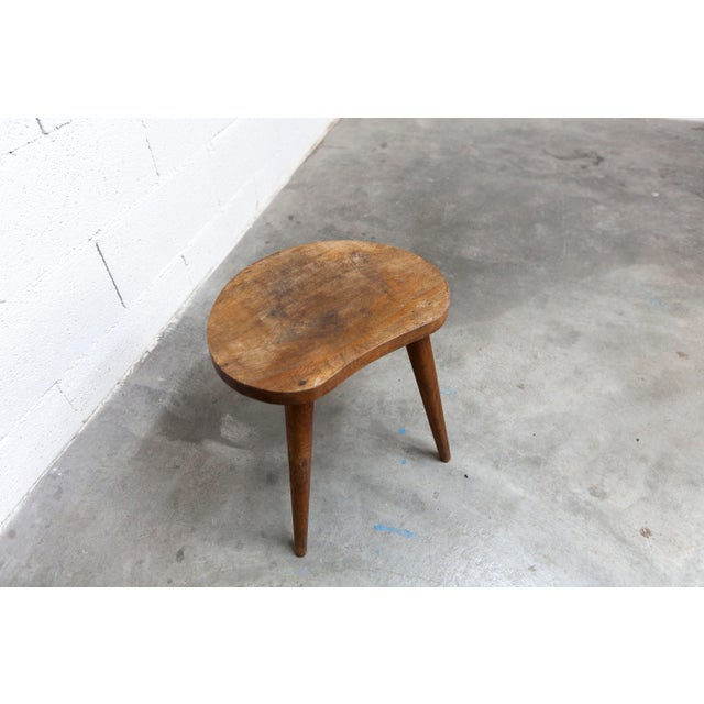 Brown Handcrafted Tripod Stool, 1960s For Sale - Image 8 of 9