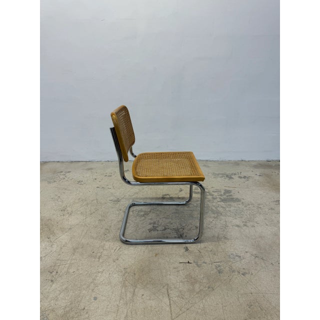 Marcel Breuer Cesca Cantilevered Chrome and Cane Chair After Marcel Breuer, Italy 1970s For Sale - Image 4 of 11