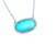 Persian Turquoise Diamond Halo Pendant with Chain 14k WG 8.1 TCW Certified For Sale - Image 4 of 7