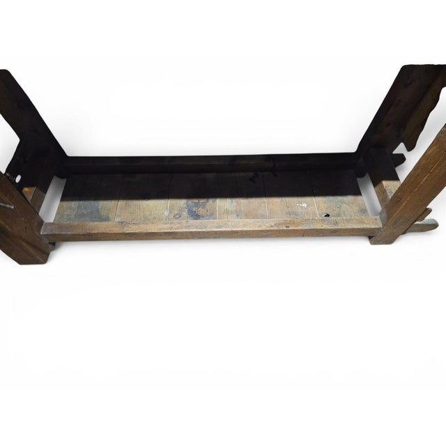 Wood Antique Wooden Carpenters Workbench with Original Patina, 1890 For Sale - Image 7 of 14