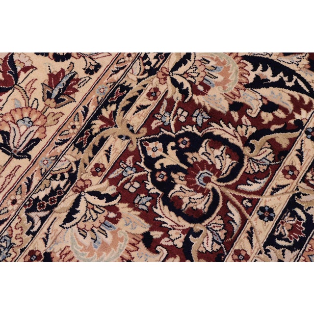 1990s Shabby Chic 1990's Medallion Pak-Persian Ivory/Red Wool Rug - 10'3'' X 13'8'' For Sale - Image 5 of 9
