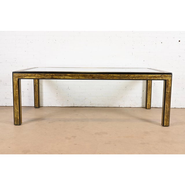 Mastercraft Bernhard Rohne for Mastercraft Hollywood Regency Acid Etched Brass Dining Table, 1970s For Sale - Image 4 of 12