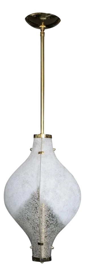 Frosted and textured scavo glass pendants