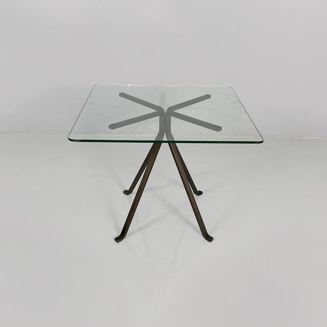 Glass Italian Modern Metal and Glass Cuginetto Coffee Table by Enzo Mari for Driade, 1970s For Sale - Image 7 of 18