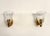 Gold Vintage Italian Brass and Murano Glass Wall Sconces, 1990s, Set of 2 For Sale - Image 8 of 17