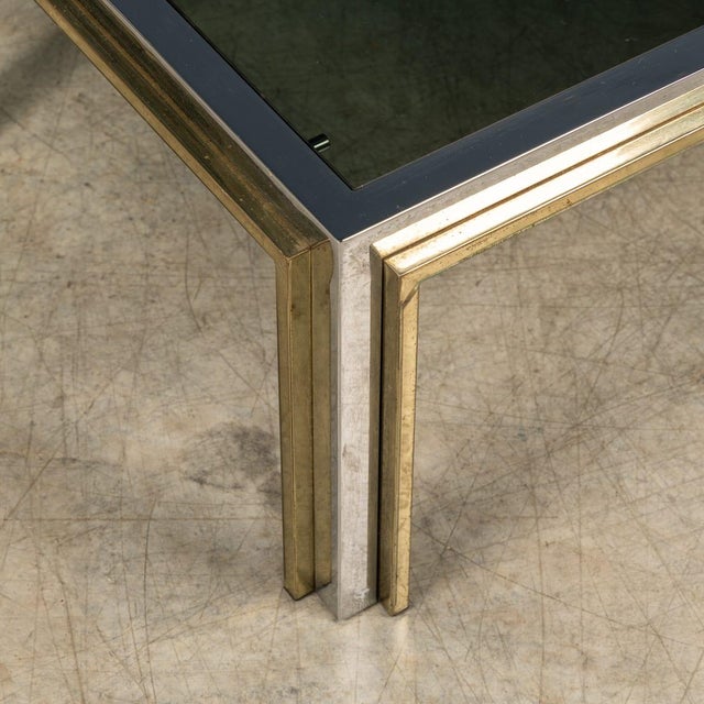 Brass, Chrome and Glass Coffee Table from Belgo Chrom, Belgium, 1970s For Sale - Image 9 of 13