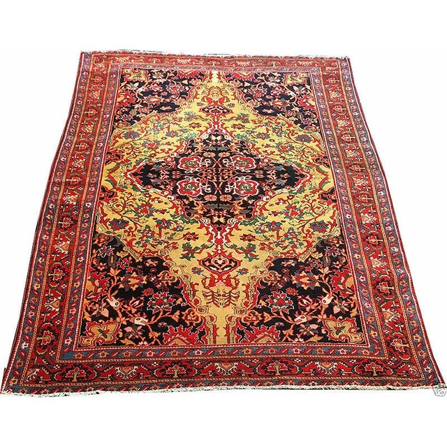 The finely woven antique Persian Ferahan carpets of the 19th century were designed for the Persian aristocracy, who valued...