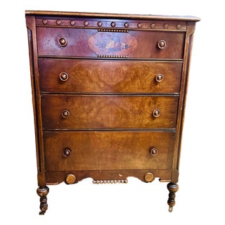 Antique Mahogany 4 Drawer Sligh Dresser For Sale