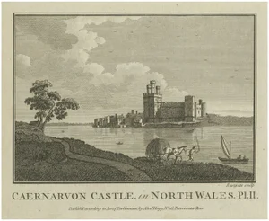 A.Hogg, Caernarvon Castle in North Wales, 1800s, Paper