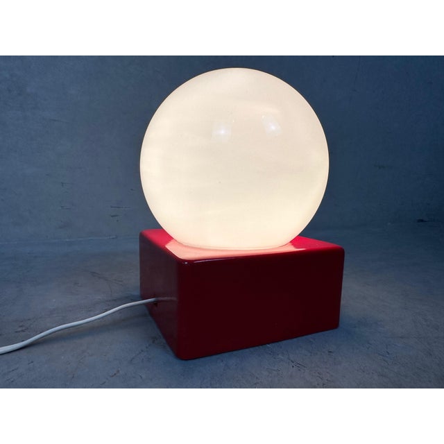 Vintage Table or Wall Lamp in Porcelain and Opaline Glass, 1980s For Sale - Image 3 of 9