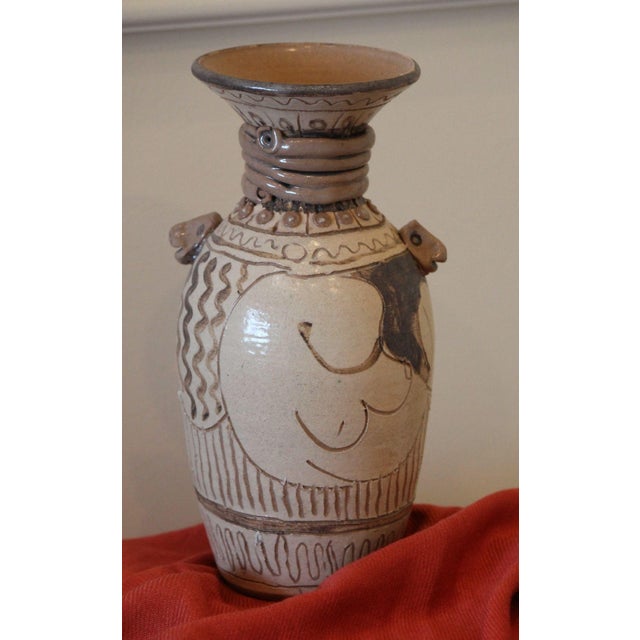 Brutalist Authentic Signed Vintage Donald Beaulieu (1950-2019) Studio Pottery Vase For Sale - Image 3 of 4