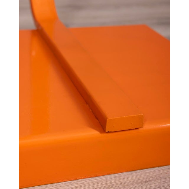 Vintage Space Age Italian Orange Metal and Acrylic Glass Floor Lamp, 1970s For Sale - Image 9 of 15