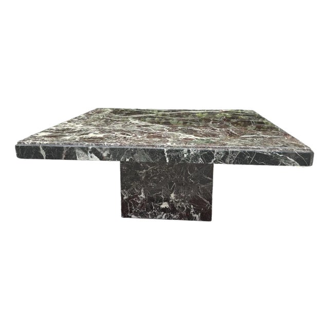 1980s Postmodern Rosso Levanto Marble Coffee Table For Sale