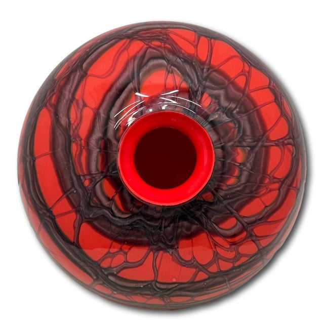 Kralik Glassworks Unusual Large Size Antique Art Deco Czechoslovakian Hand Blown Art Glass Vase by Kralik - Circa 1920s For Sale - Image 4 of 18