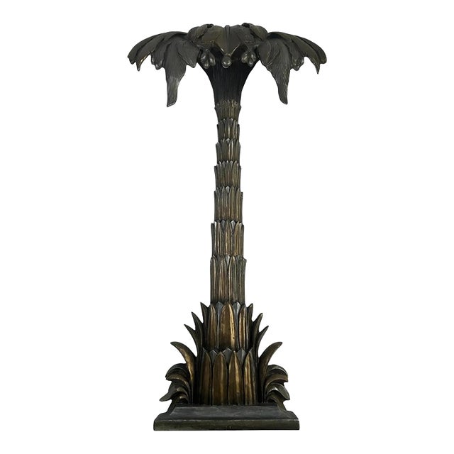 Mid 20th Century Monumental Palm Tree Floor Sconce Attributed to Maison Jansen For Sale