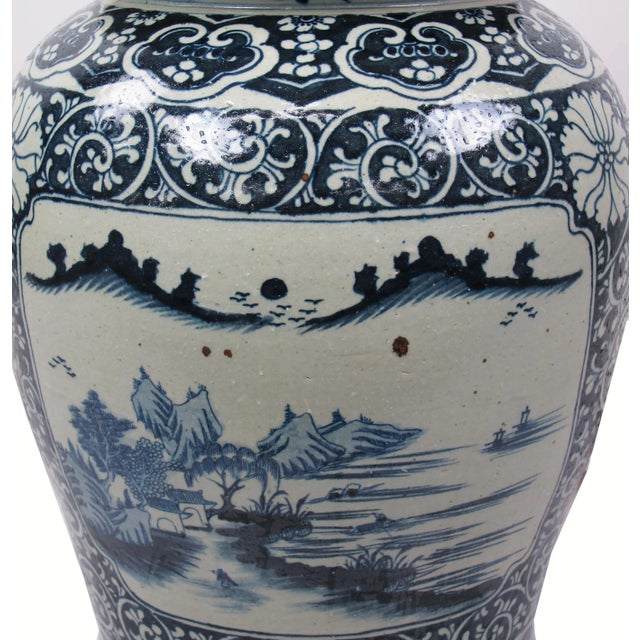 2020s Chinese Grand Blue and White Porcelain Ginger Jar For Sale - Image 5 of 11