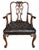 1930s Chippendale Style Carved Mahogany Tufted Leather Desk or Side Armchair For Sale - Image 5 of 8