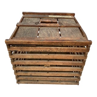 Antique Wood Egg Crate For Sale
