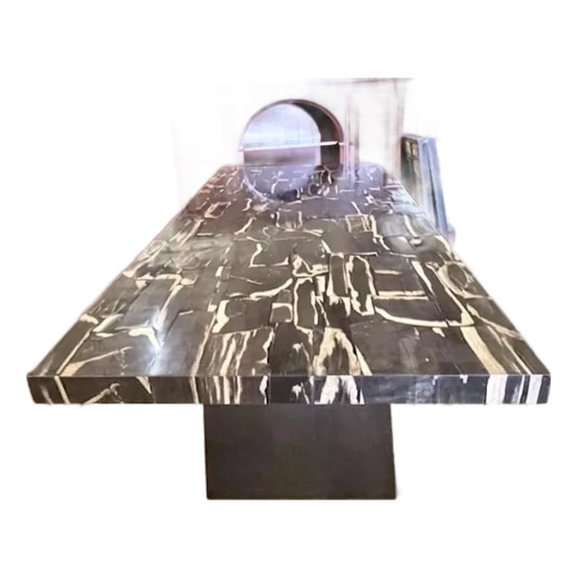 Century Fossiled Purified Wood Dining Table For Sale