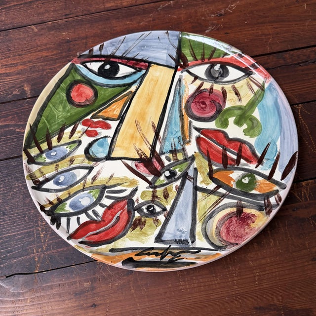 Ceramic Wall Plate by Gennaro Condurso, Seminara, Italy, 2000s For Sale - Image 9 of 13