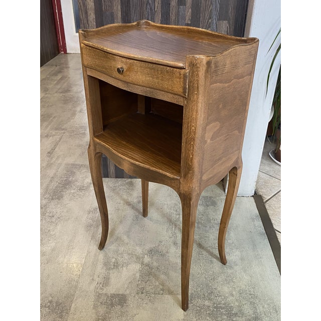 Brown Louis XV Style Bedside Table with Drawer and Niche, 1950s For Sale - Image 8 of 18