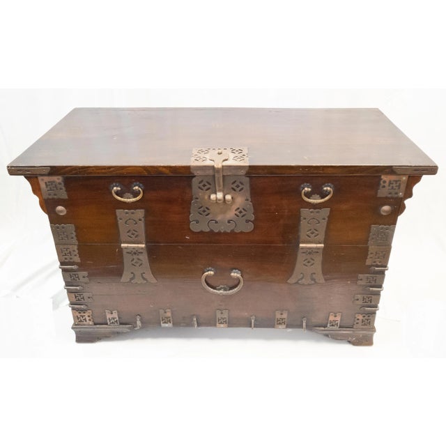 Early 20th Century Decorative Asian Korean Tansu Fall Front Chest For Sale - Image 13 of 13