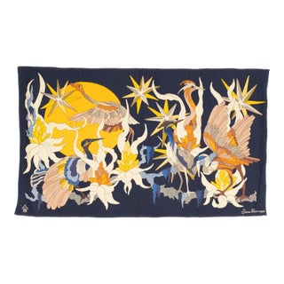 Mid Century French Tapestry Signed by Jean Lurcat Artist Desginer 3’11” X 6’6” For Sale