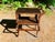 Brown Antique Solid Oak Vitrine Cabinet Serving Bar Tea Cart Trolley For Sale - Image 8 of 18