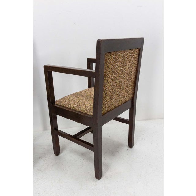 1930s Moroccan Art Deco Carved Pine Armchairs, 1930, Set of 4 For Sale - Image 5 of 16