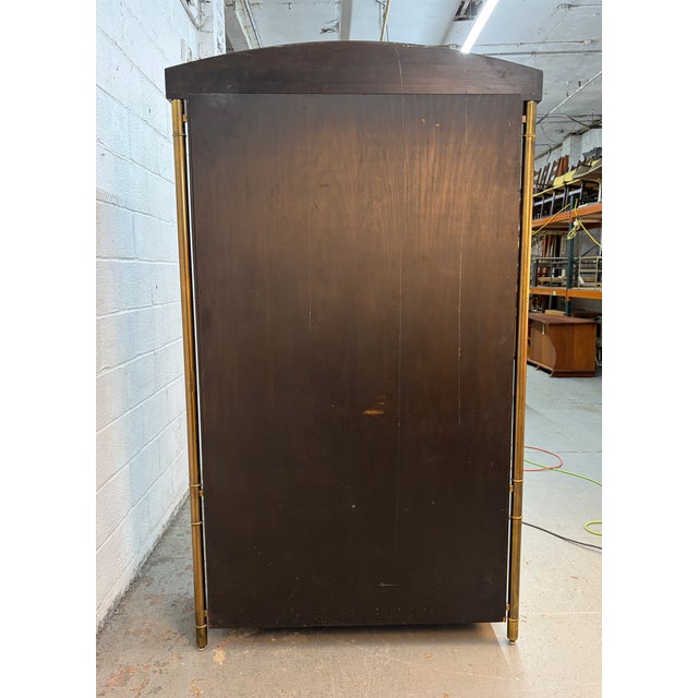 Mid 20th Century Hollywood Regency Burl and Brass Armoire by Mastercraft For Sale - Image 17 of 18