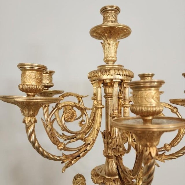 19th Century French Raingo Frères Gilt Bronze & Onyx Clock Garniture - 3 Pieces For Sale - Image 6 of 15