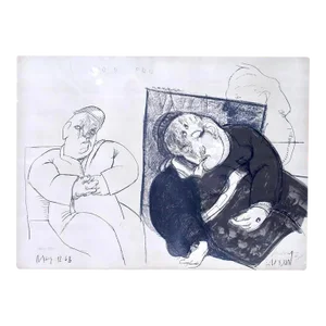 José Luis Cuevas 1968 Color Lithograph "Crime by Cuevas' 'Amour Fou'