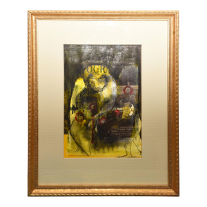 1990s Layered Histories Abstract Expressionism Mixed-Media Painting by Reza