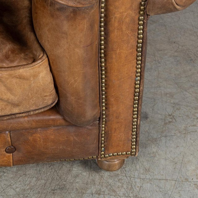 21st Century English Brown Leather Chesterfield Armchair by Halo For Sale - Image 13 of 18