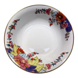 Late 20th Century Imperial Leaf Tobacco Leaf Round Vegetable Serving Bowl Floral Gold Trim For Sale