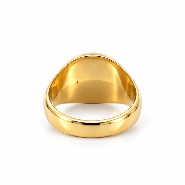 Vintage 14k Yellow Gold Dome Evil Eye Diamond Ring, Size 7.25 For Sale - Image 4 of 5