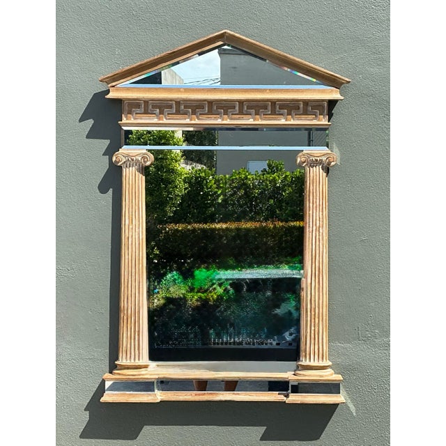 Vintage LaBarge Greek Key Pediment Mirror For Sale - Image 10 of 12