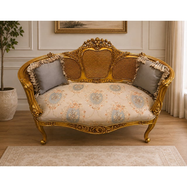Bring timeless French elegance into your home with this exquisite Louis XV–style bench, featuring a beautifully sculpted...