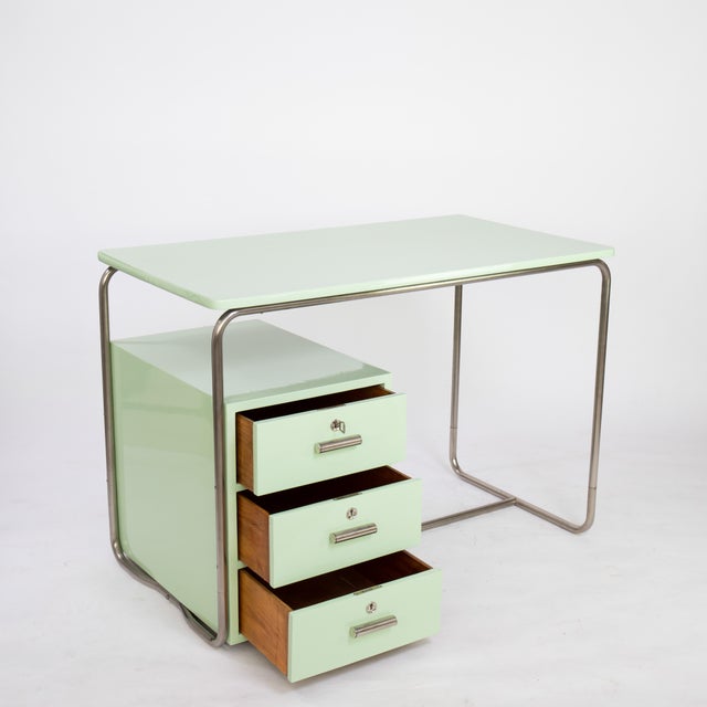 Bauhaus Desk Steel Pipe Chrome Plated Desk, 1930s For Sale - Image 4 of 11