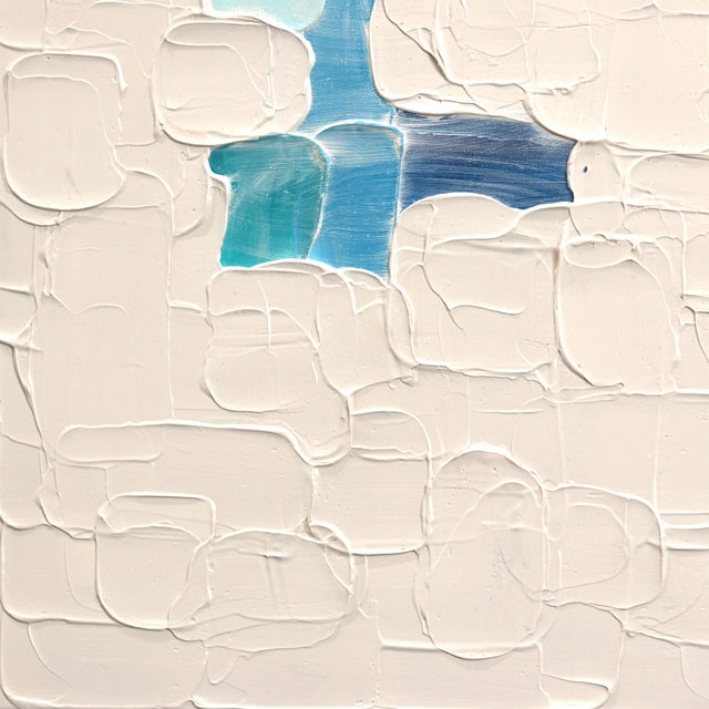 Abstract The Tide - Impasto Inspired Textural Blue Accented Thick Paint Abstract Original Artwork by Shiri Phillips For Sale - Image 3 of 9