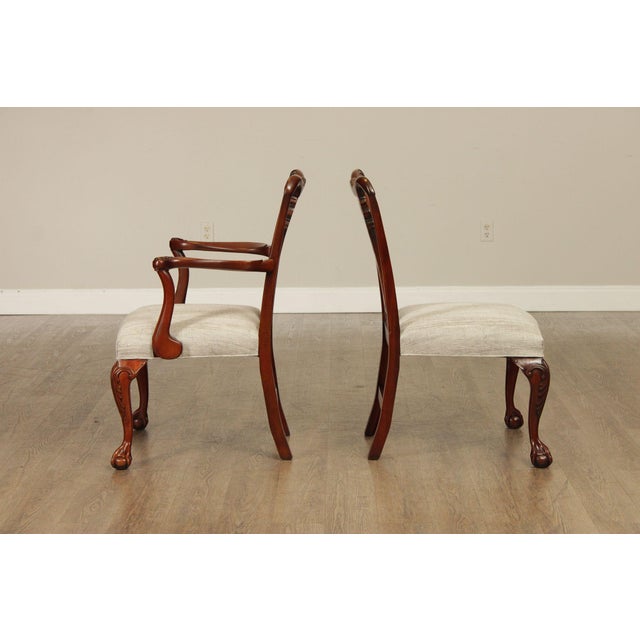 Chippendale Style Quality Set Of Eight Solid Mahogany Dining Chairs For Sale - Image 4 of 18