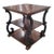 Vintage Oversized Theodore Alexander Walnut Ebonized Scroll Leg 3 Tier Side Table For Sale